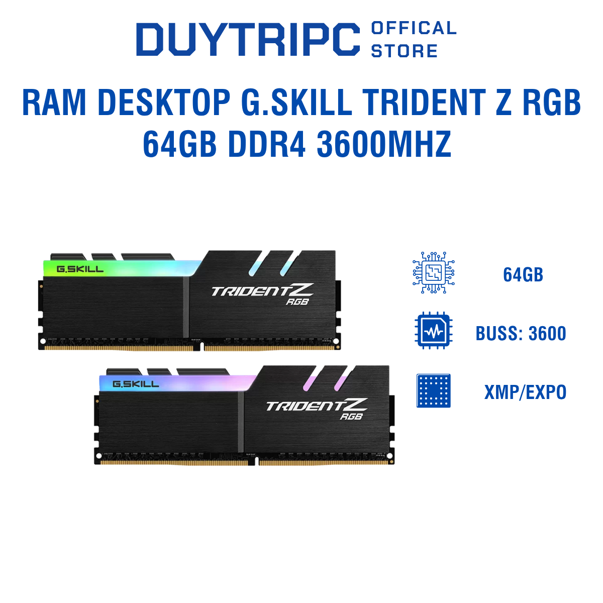 RAM Desktop G.SKILL Trident Z RGB 64GB DDR4 3600MHz